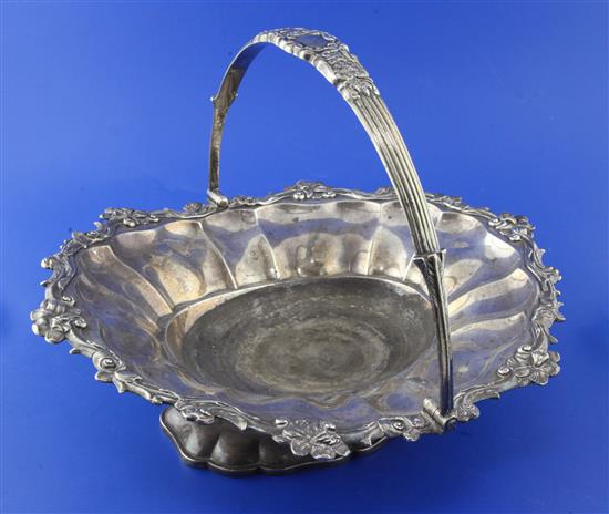 A William IV silver oval cake basket by William Bateman II, 38 oz.